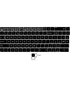 N11 Ключевые наклейки HP - большой набор - черный фон - 13:13мм