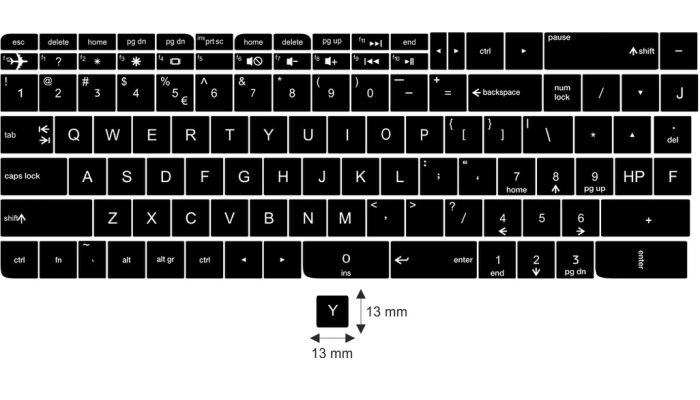 N11 Ключевые наклейки HP - большой набор - черный фон - 13:13мм
